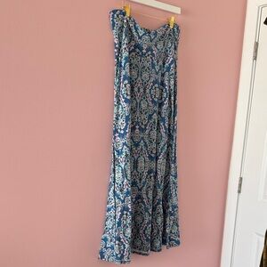 Floral Maxi Skirt in Blue and Pink - LulaRoe